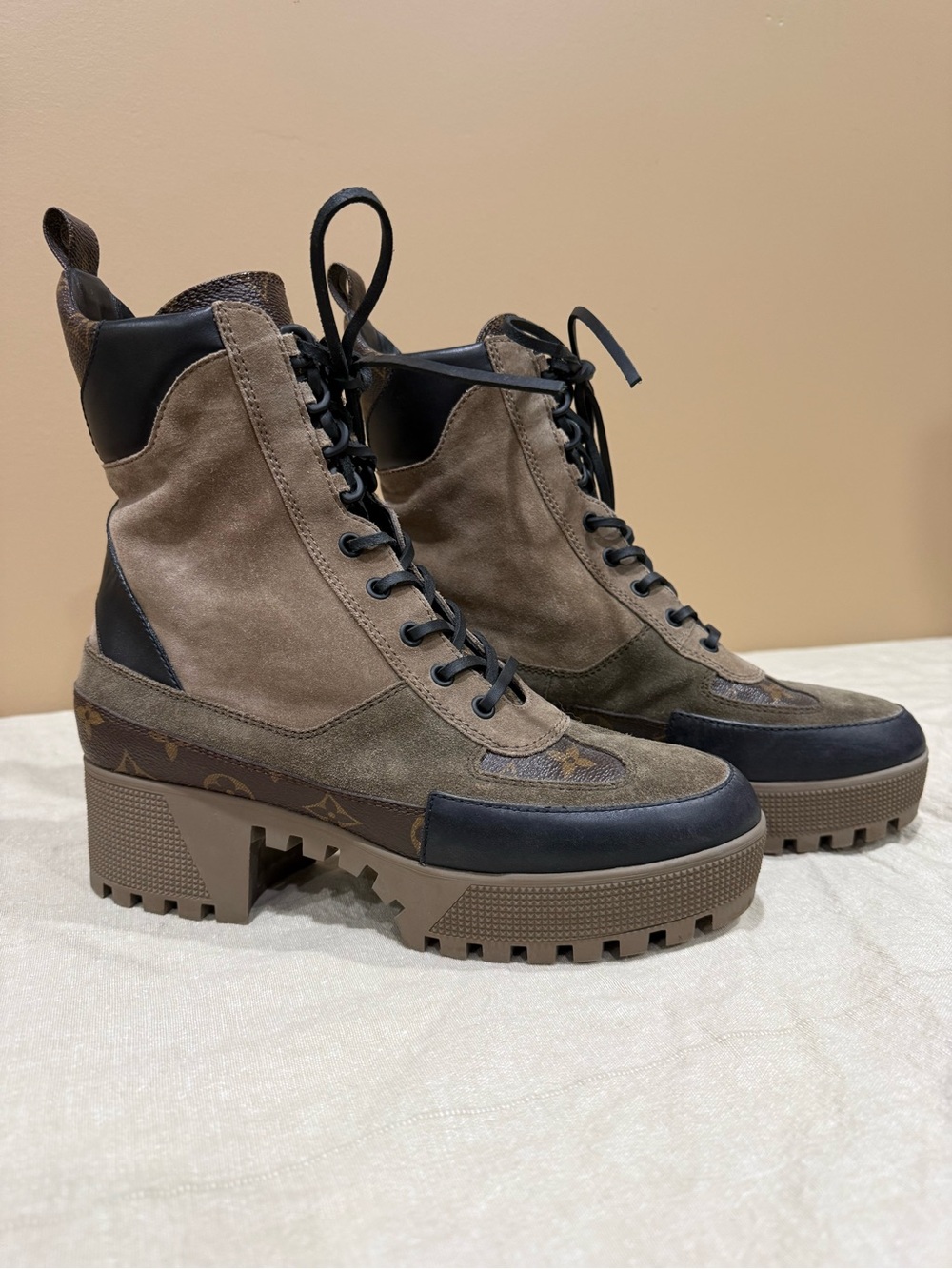 Louis Vuitton Lace-Up Combat Desert Boots
